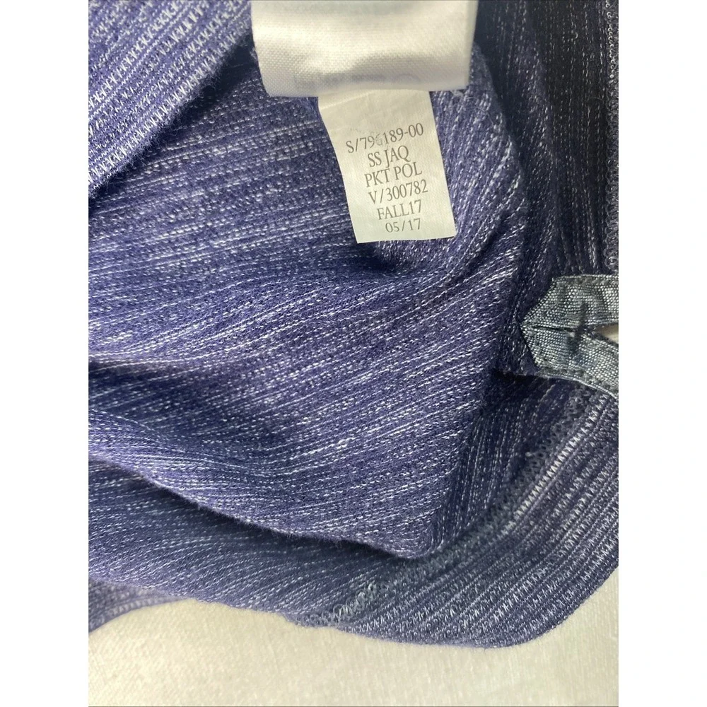 Banana Republic Mens Medium Polo‎ Textured Blue Knit Short Sleeve  Size M